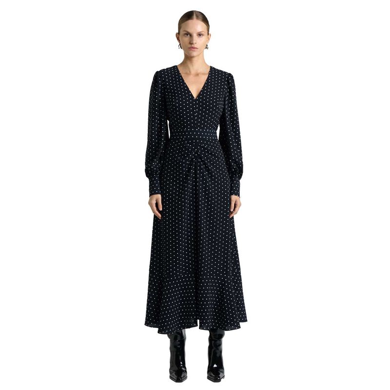 Cue Textured Georgette Spot Midi Dress image number 0